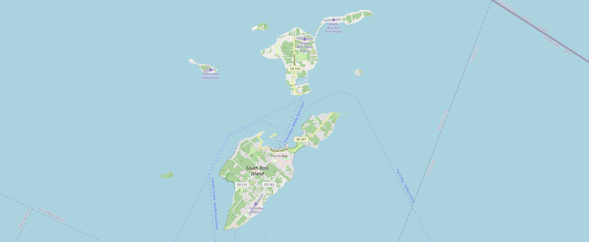 Map of ferry docks
